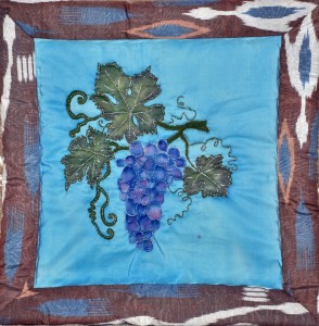 Grapes on vine watercolor painting